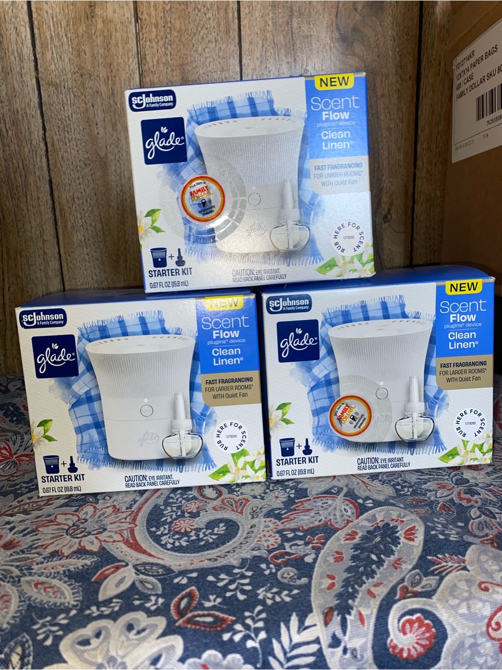 Glade Clean Linen Scent Flow Starter Kit 3pk